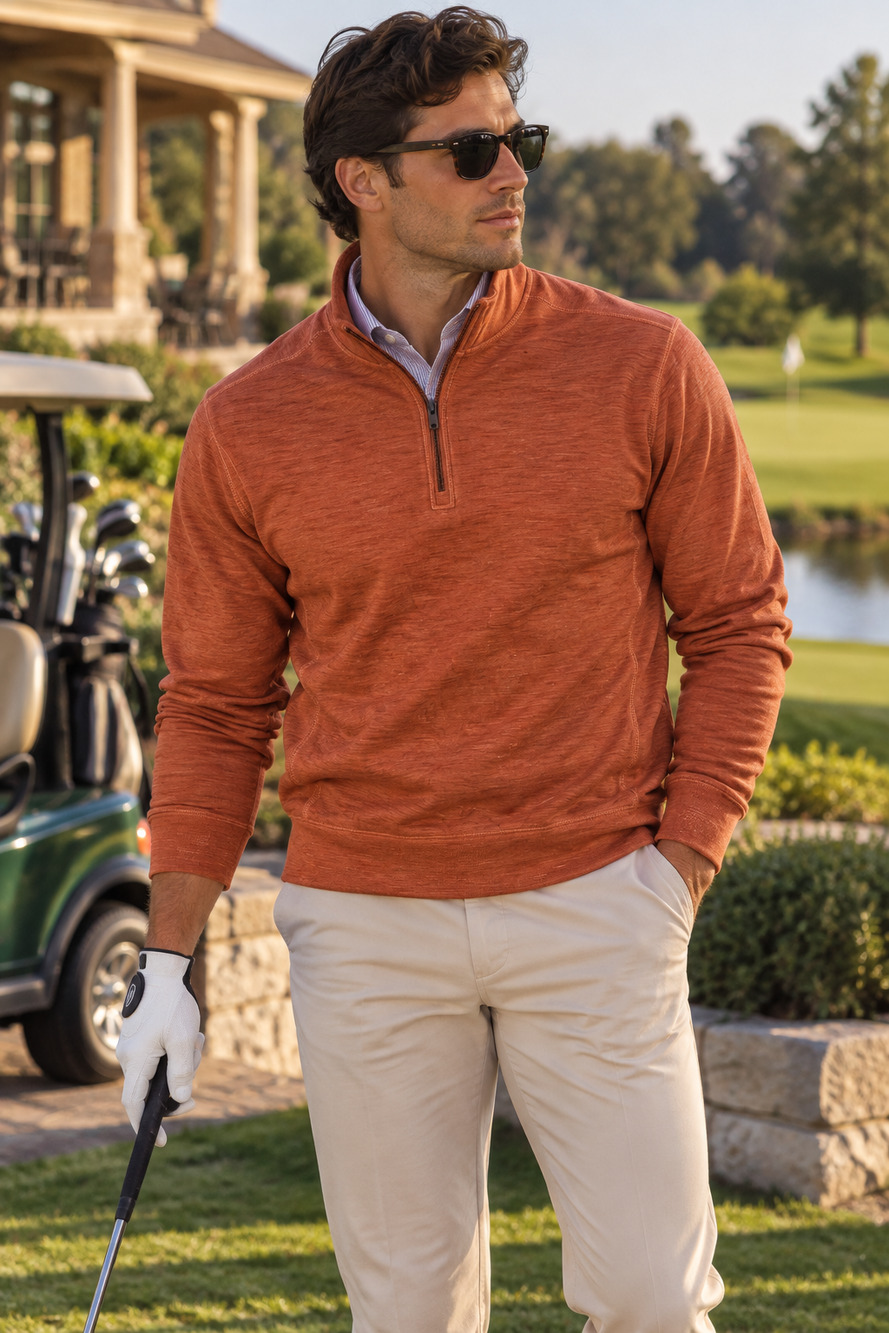 Gorpcore Heritage Classic Lands' End 1/4 zip pullover jacket Size large orange